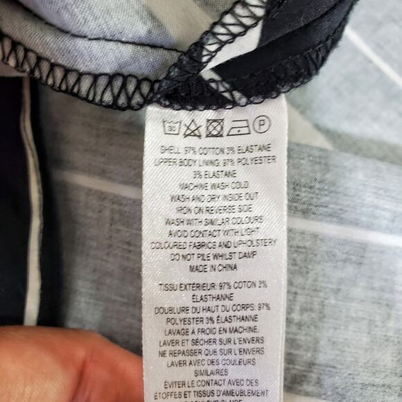 French Connection | Black and White Horizontal Stripe Structured Sheath Dress - Picture 5 of 5